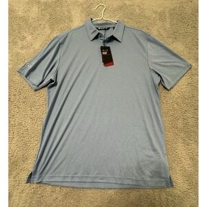 Travis Mathew Shirt XL Mens Blue Polo Collared Short Sleeve Stretch Golf‎